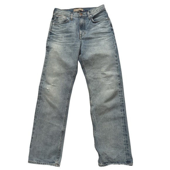 J.Crew Point Sur High Rise Straight Leg Jeans Light Wash Distressed Denim - Picture 5 of 9